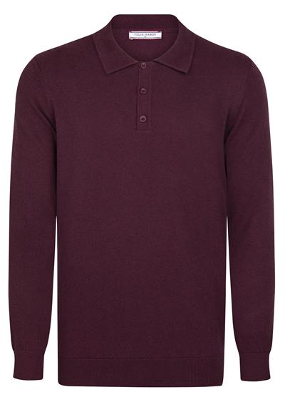 Erkek Polo Yaka Basic Kazak - Bordo