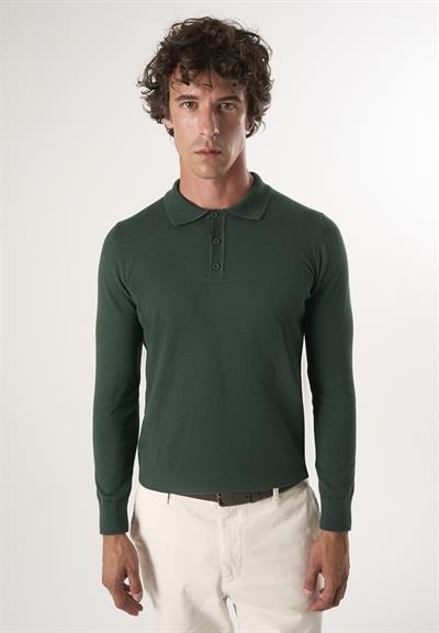 Erkek Polo Yaka Basic Kazak - Koyu Yeşil