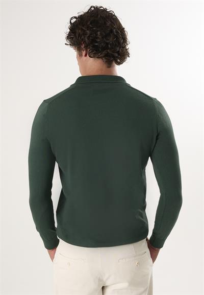 Erkek Polo Yaka Basic Kazak - Koyu Yeşil