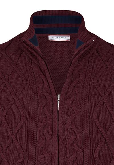 Erkek Tam Fermuarlı Hırka - Bordo