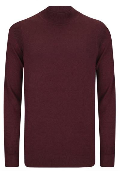 Erkek Yarım Balıkçı Yaka Basic Kazak - Bordo