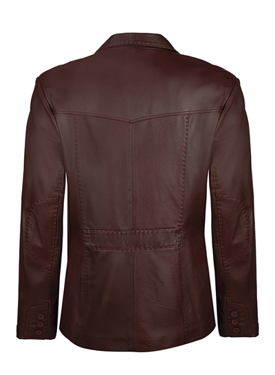 Felix Hardy Bordo Renk Hakiki Kuzu Derisi Tasarım Blazer