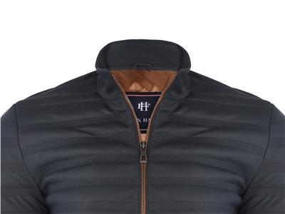 Felix Hardy Lacivert Taffeta Dokulu Erkek Tasarım Mont