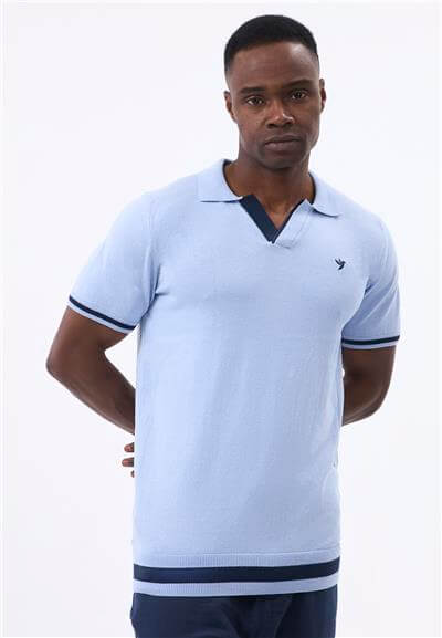 Felix Hardy Erkek Triko Polo Tişört - Mavi