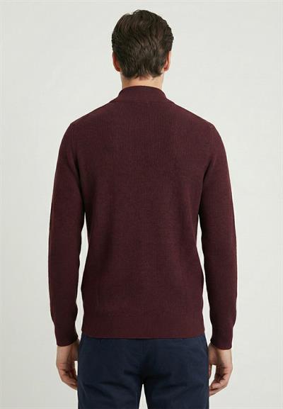 Felix Hardy Erkek Yarım Fermuarlı Kazak - Bordo