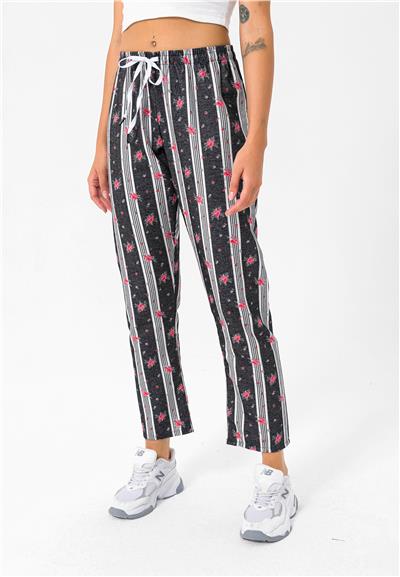 Felix Hardy Kadın İnce Yazlık Pijama - Siyah-Ekru - Siyah-Ekru