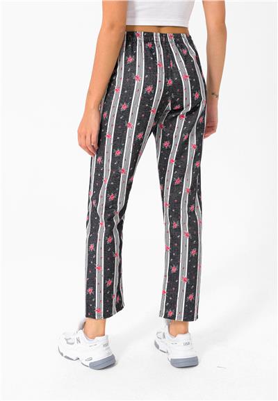Felix Hardy Kadın İnce Yazlık Pijama - Siyah-Ekru - Siyah-Ekru