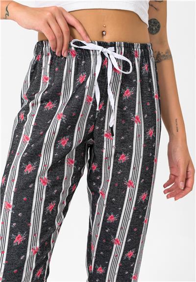 Felix Hardy Kadın İnce Yazlık Pijama - Siyah-Ekru - Siyah-Ekru