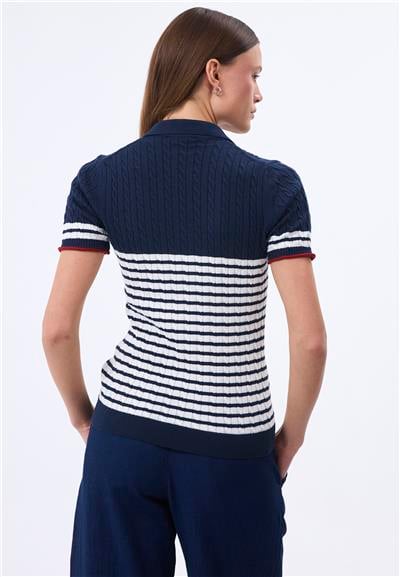 Felix Hardy Kadın Kısa Kollu Polo T-Shirt - Lacivert