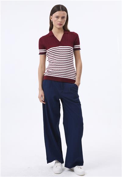 Felix Hardy Kadın Kısa Kollu Polo T-Shirt - Bordo