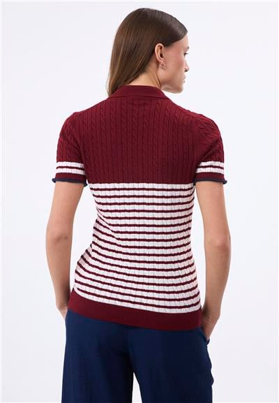 Felix Hardy Kadın Kısa Kollu Polo T-Shirt - Bordo