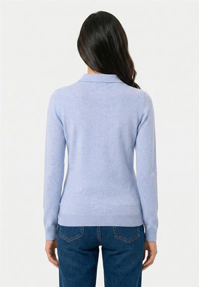Felix Hardy Kadın Polo Yaka Düğmeli Trkio Kazak - Mavi