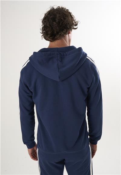 Tam Fermuarlı Kapüşonlu Sweatshirt - Lacivert