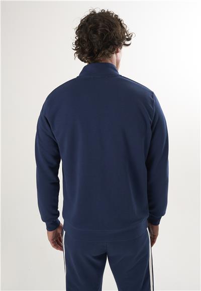 Yüksek Yaka Tam Fermuarlı Sweatshirt - Lacivert