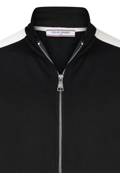 Yüksek Yaka Tam Fermuarlı Sweatshirt - Siyah