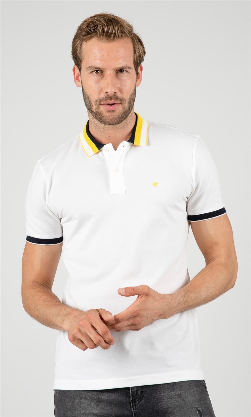 Düğme Detaylı Düz Polo TişörtFelix HardyFLX1627-3