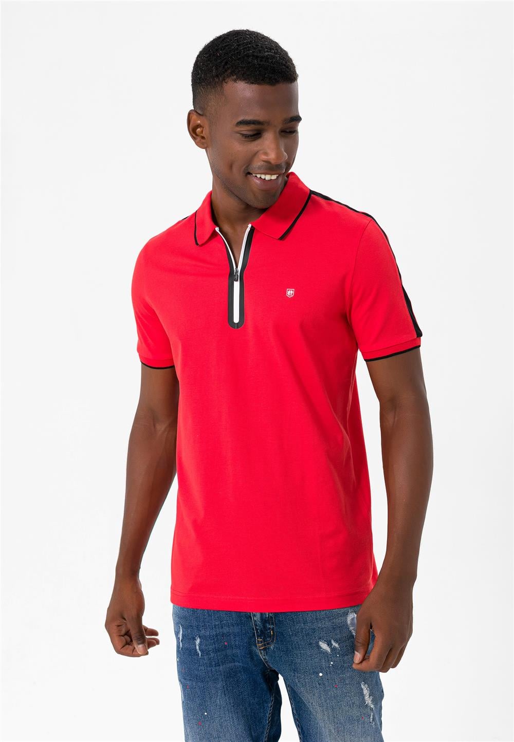 Düğme Detaylı Düz Polo TişörtFelix HardyFLX1601