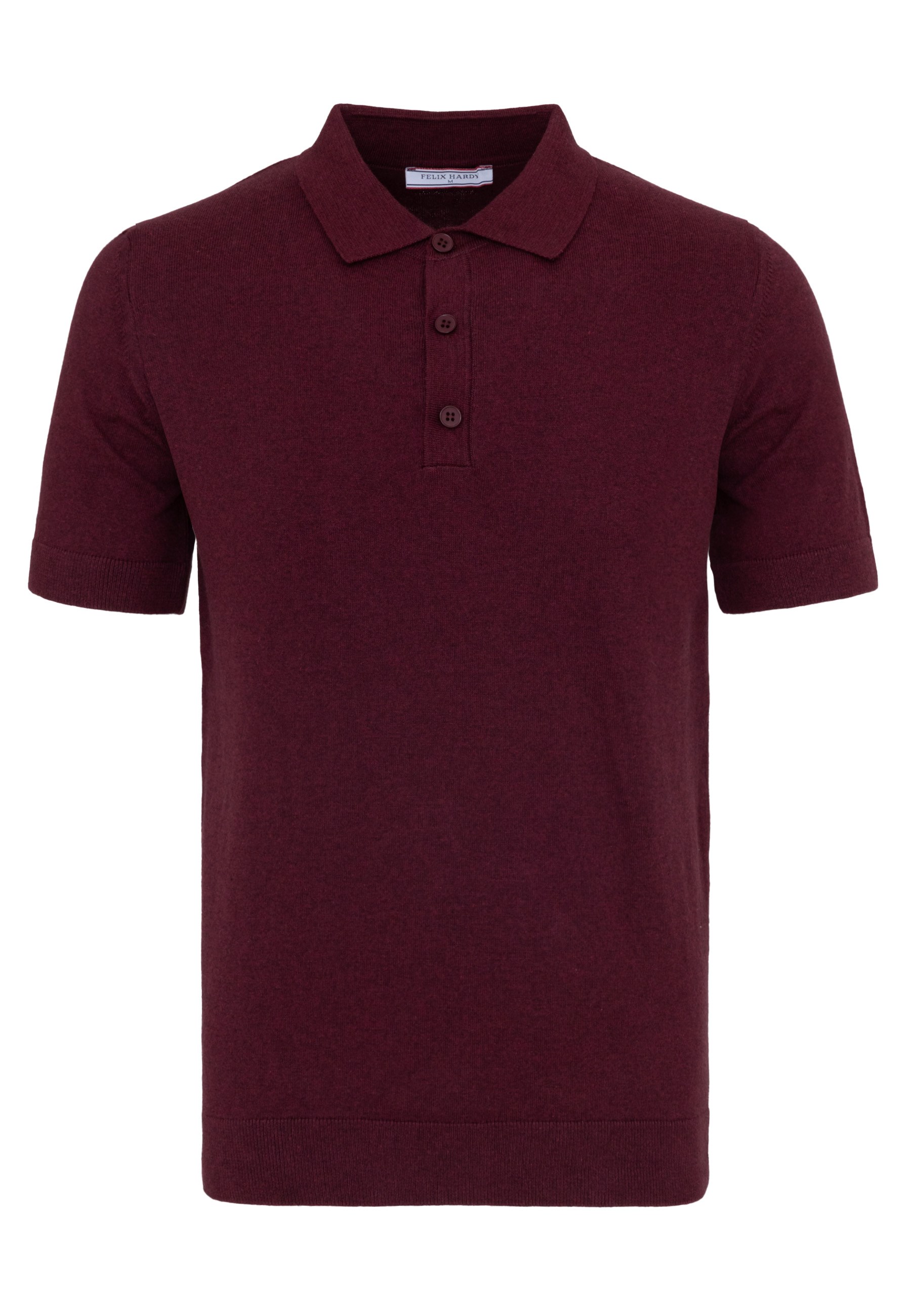 Erkek 2li Polo Yaka Triko Tişört-Bej-BordoFelix HardyFHMPLO883-5