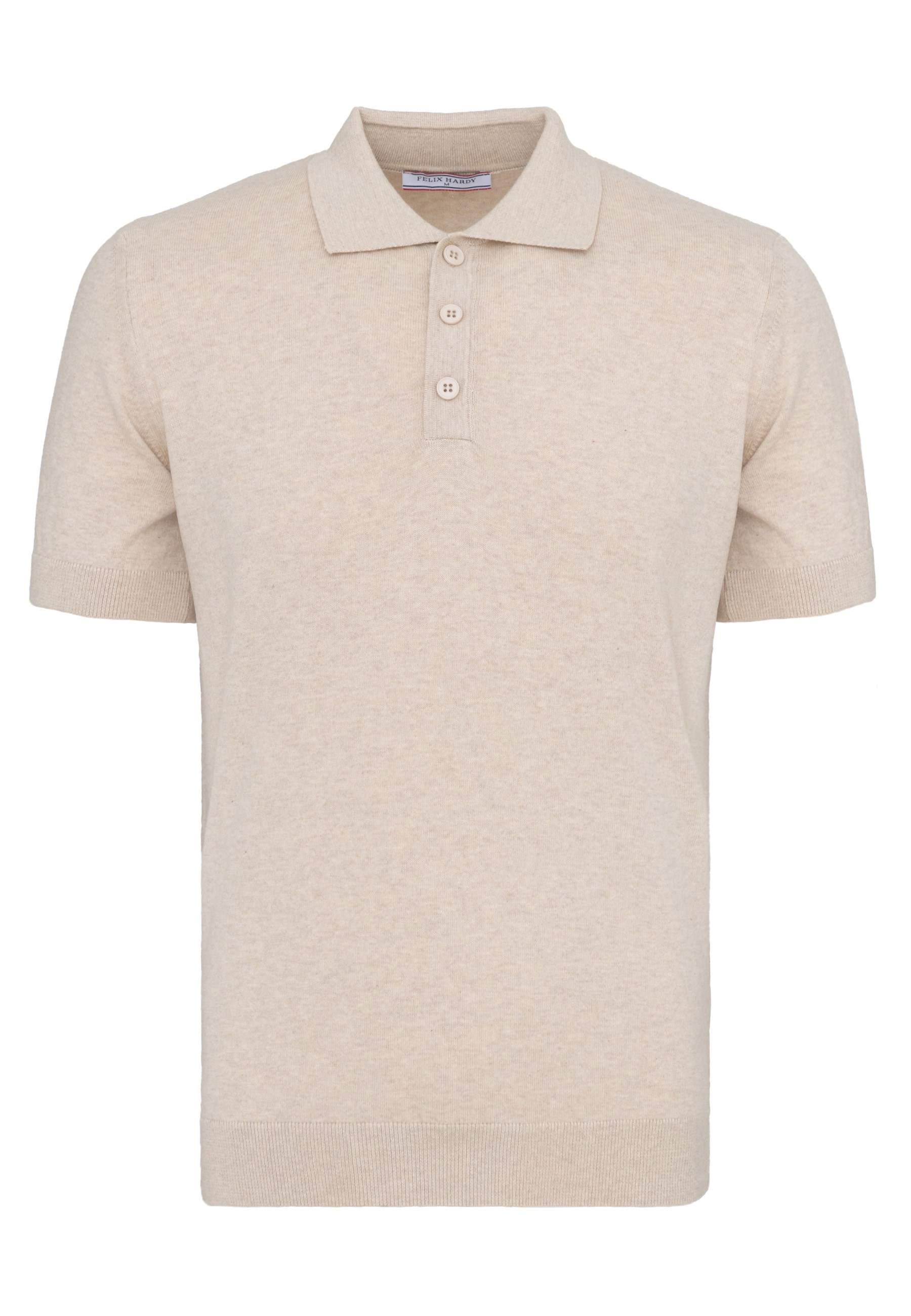 Erkek 2li Polo Yaka Triko Tişört-Bej-LacivertFelix HardyFHMPLO883-3