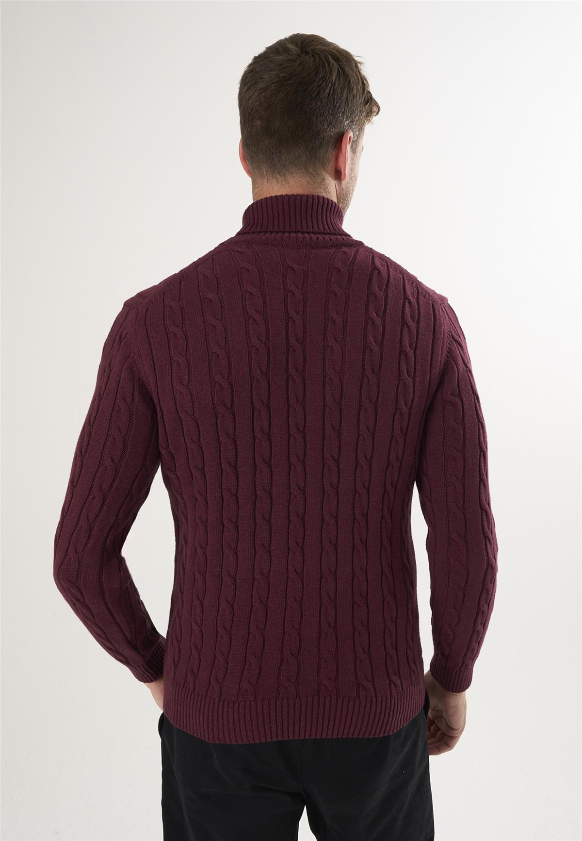 Erkek Balıkçı Yaka Örgü Desenli KazakFelix HardyFHMPLV817-7