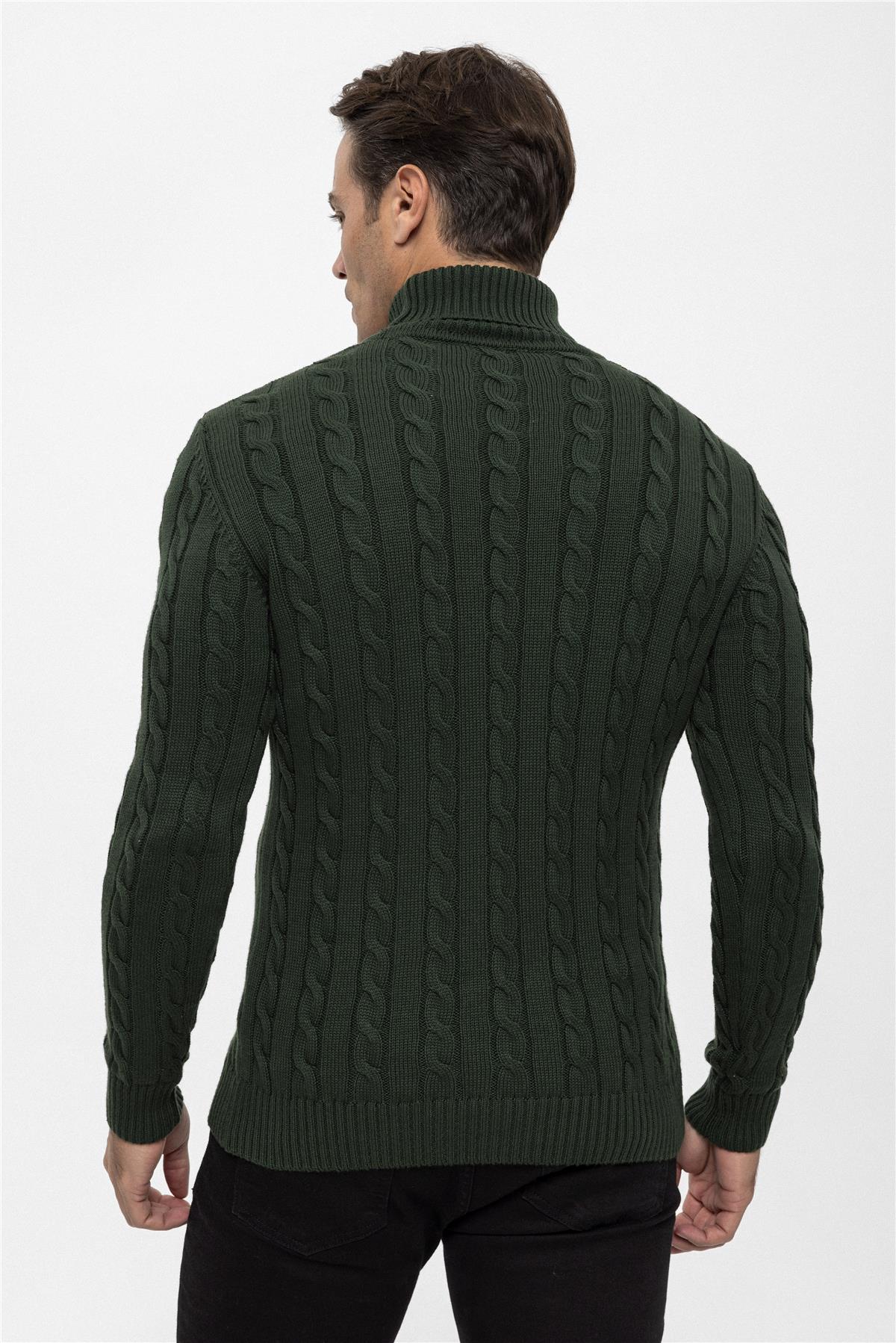 Erkek Balıkçı Yaka Örgü Desenli KazakFelix HardyFHMPLV817-5