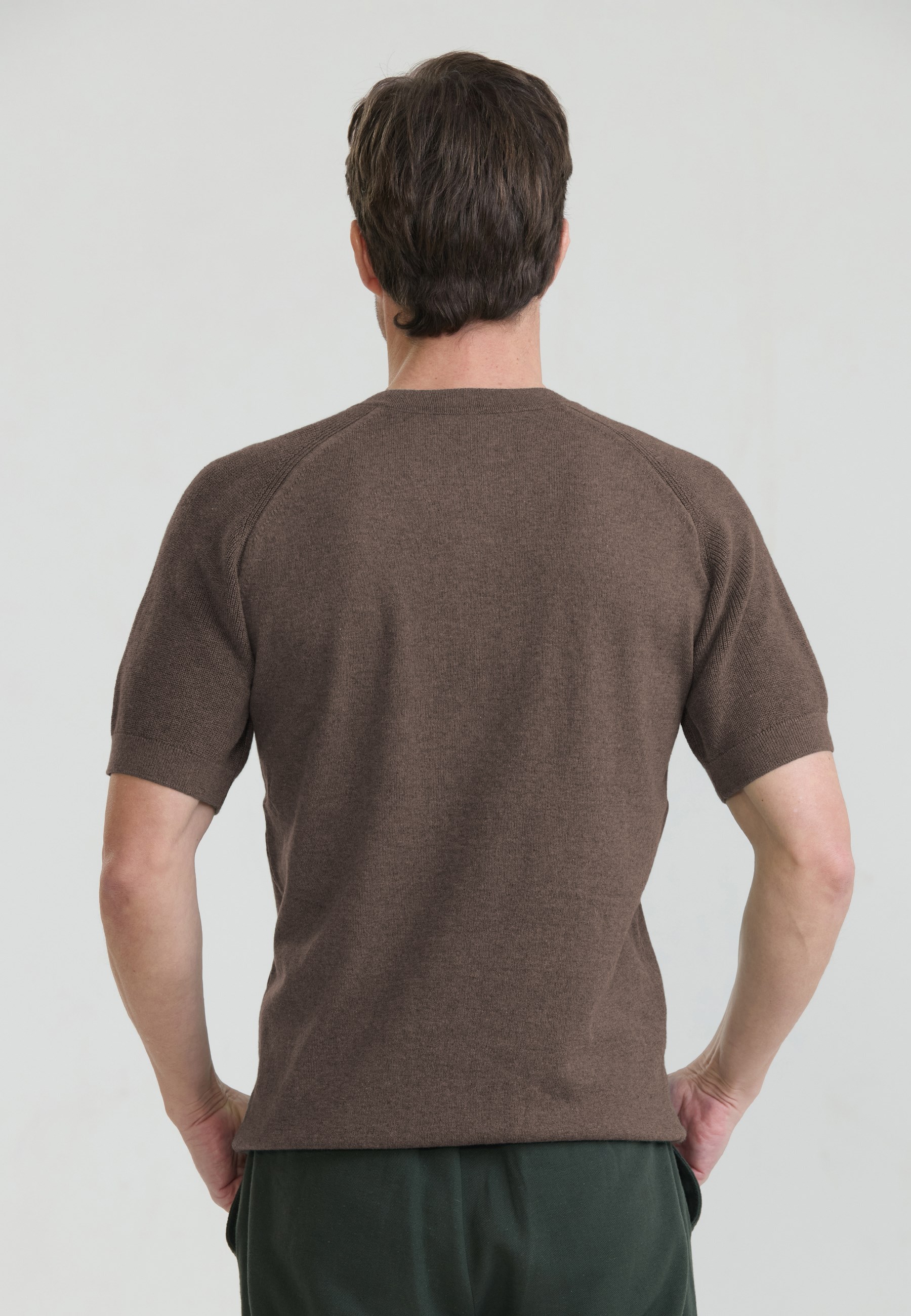 Erkek Basic Bisiklet Yaka Düğme Kapama Detaylı Triko T-ShirtFelix HardyFHMPLO904-1