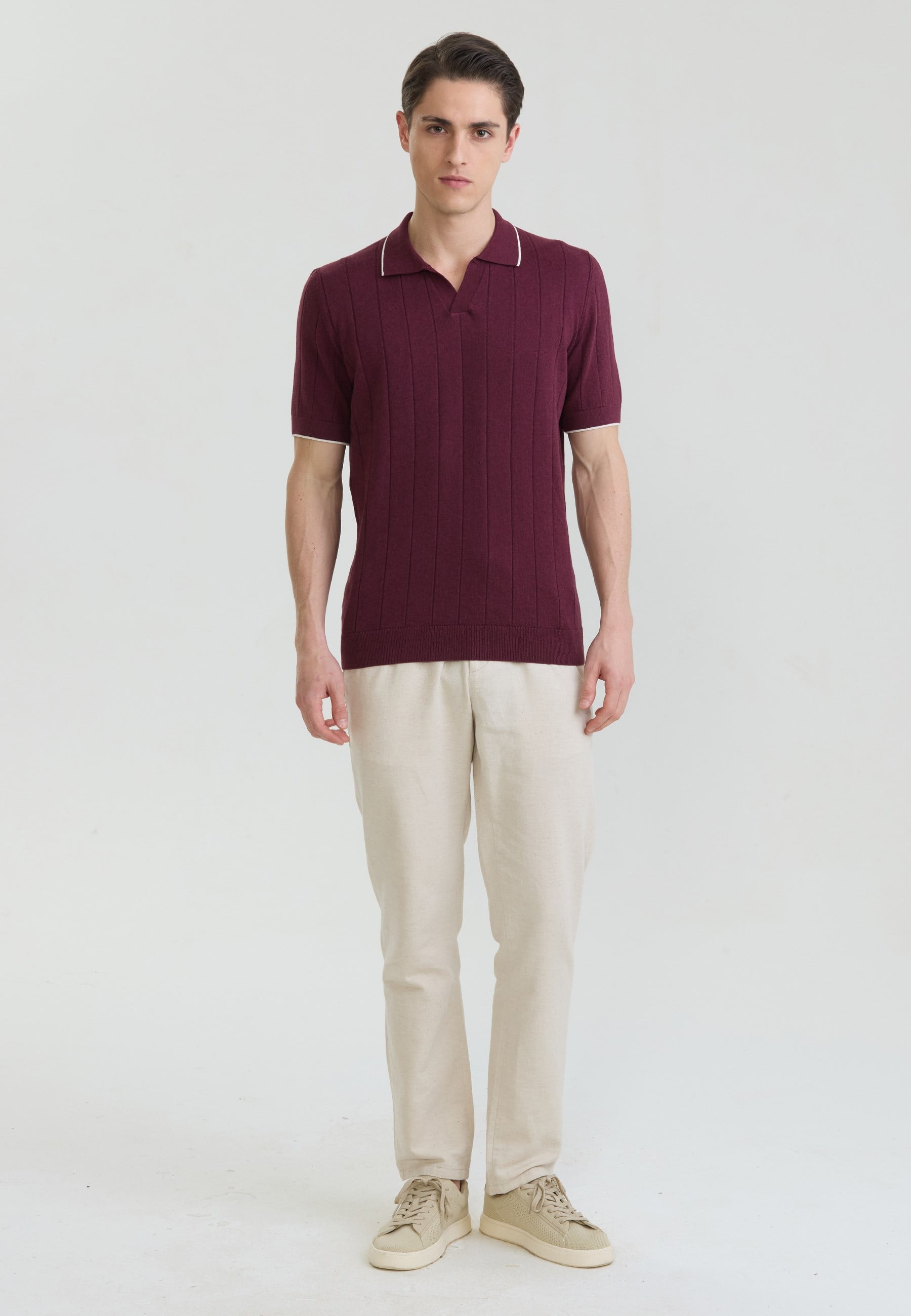 Erkek Basic Düğmesiz Triko Polo T-ShirtFelix HardyFHMPLO919-6