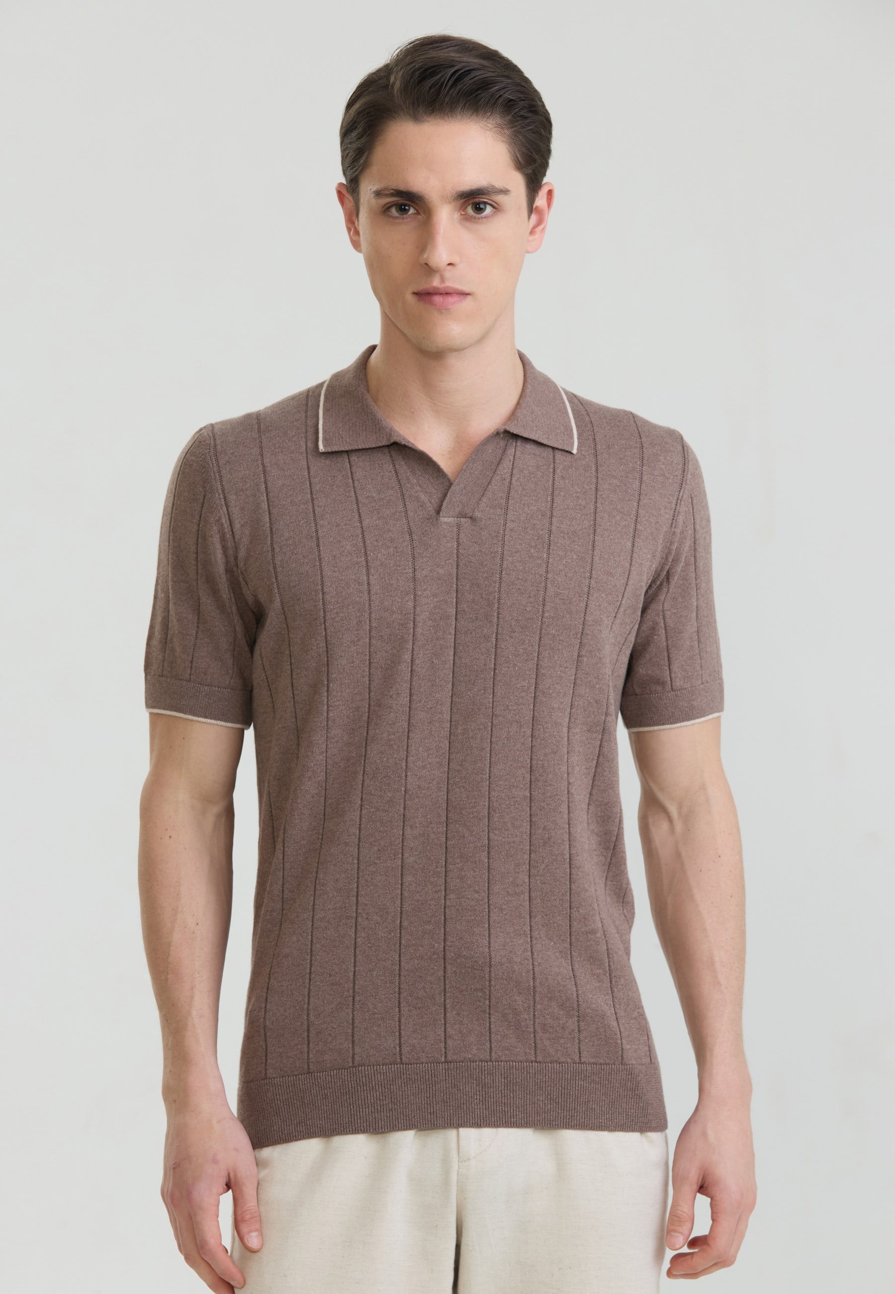 Erkek Basic Düğmesiz Triko Polo T-ShirtFelix HardyFHMPLO919-7