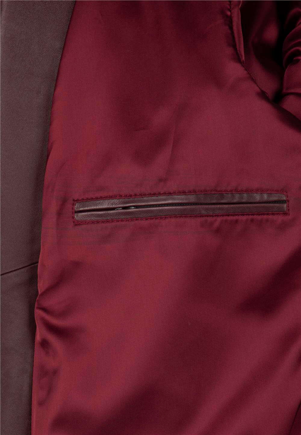 Erkek Bordo Deri Biker CeketFelix HardyFHMLJT028-3