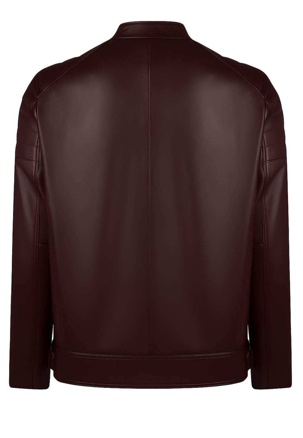 Erkek Bordo -Fermuarlı Deri  Biker CeketFelix HardyFHMLJT031-3