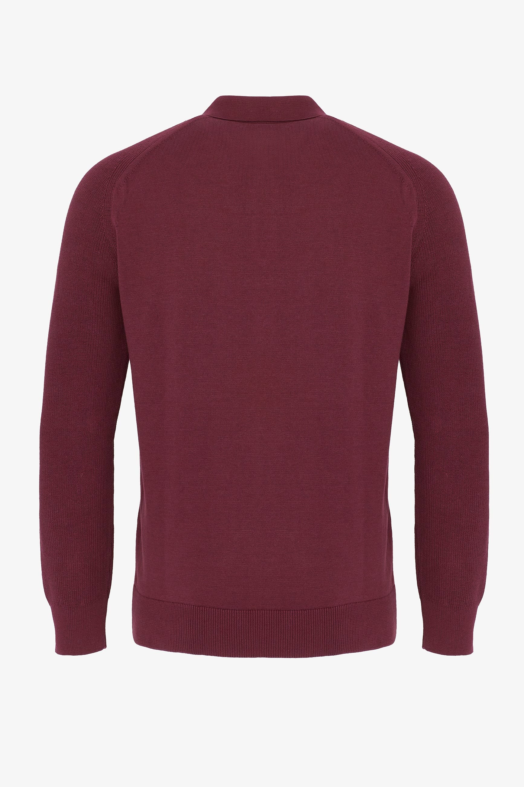 Erkek Düğmeli Polo Yaka  Kazak-BordoFelix HardyFHMPLV893-5