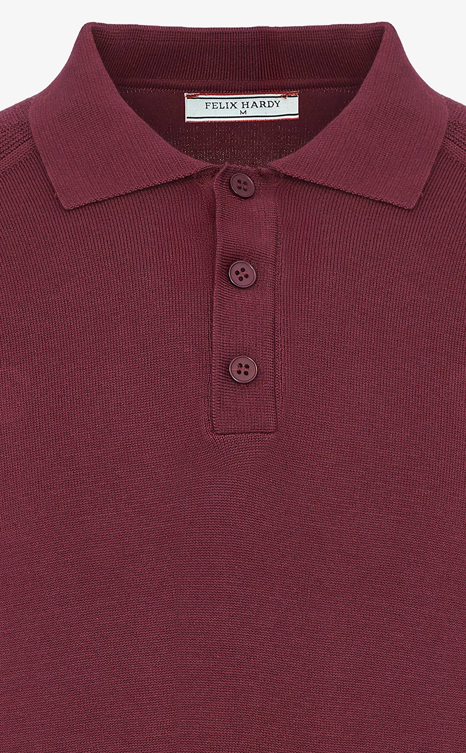 Erkek Düğmeli Polo Yaka  Kazak-BordoFelix HardyFHMPLV893-5