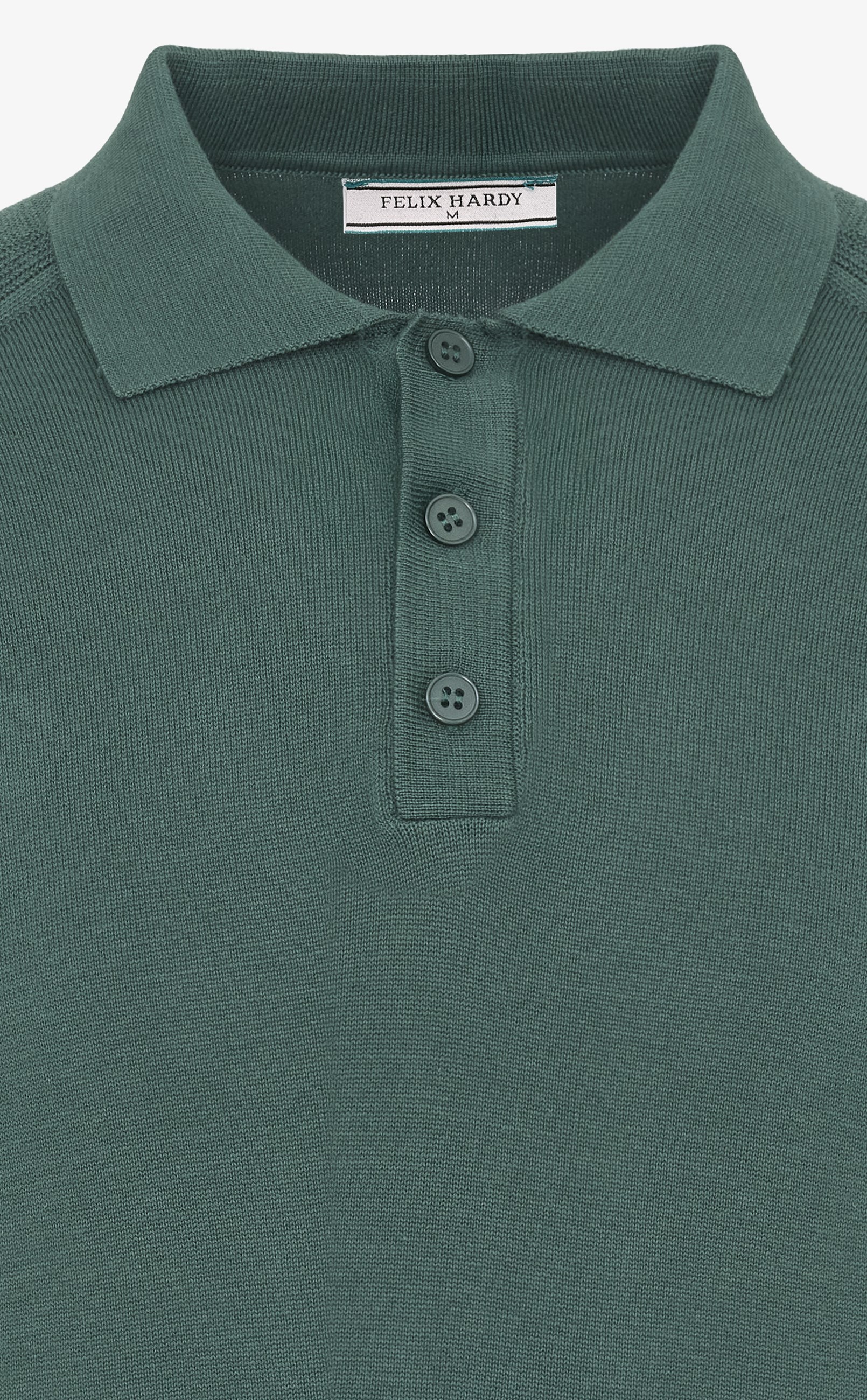 Erkek Düğmeli Polo Yaka  Kazak-Koyu YeşilFelix HardyFHMPLV893-6