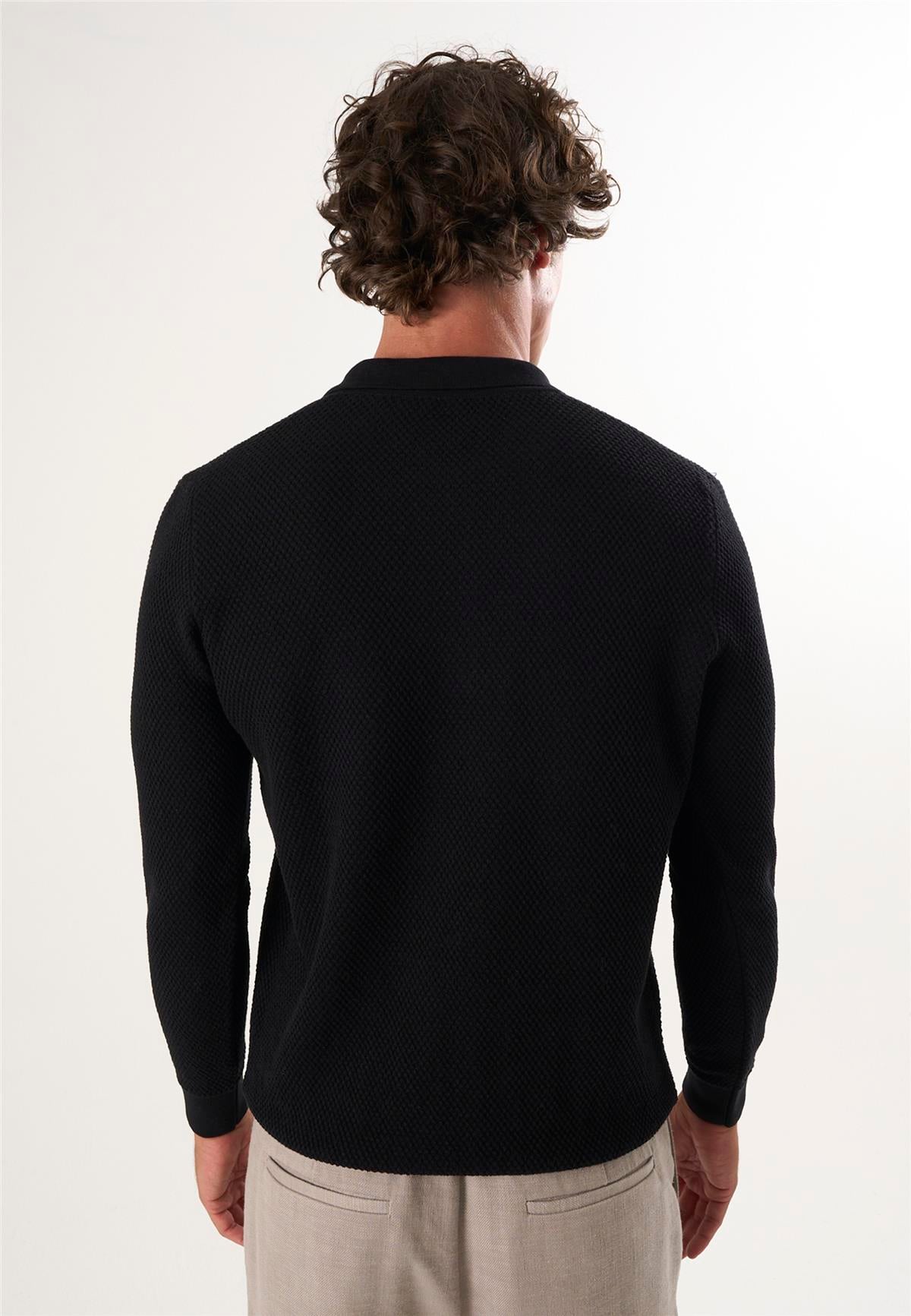 Erkek Düğmeli Polo Yaka Triko KazakFelix HardyFHMPLV836-5