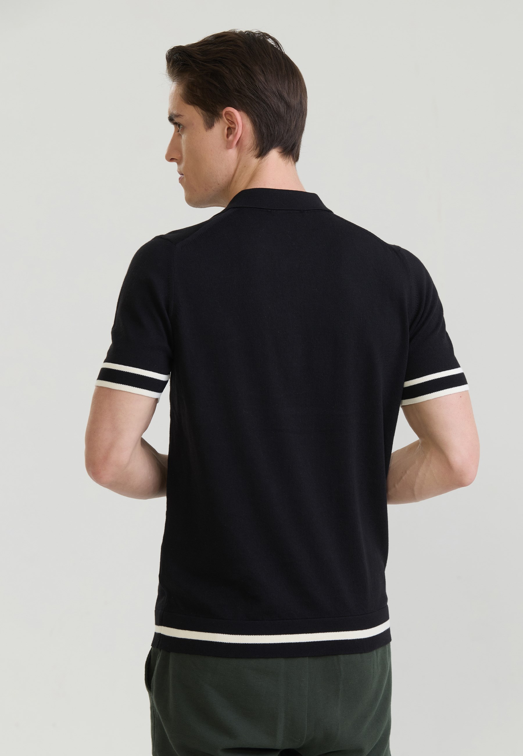 Erkek Fermuar Kapama Detaylı Triko Polo T-ShirtFelix HardyFHMPLO902-1