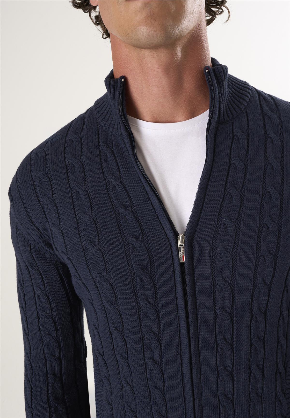 Erkek Örgü Desenli Triko HırkaFelix HardyFHMCRD816-2