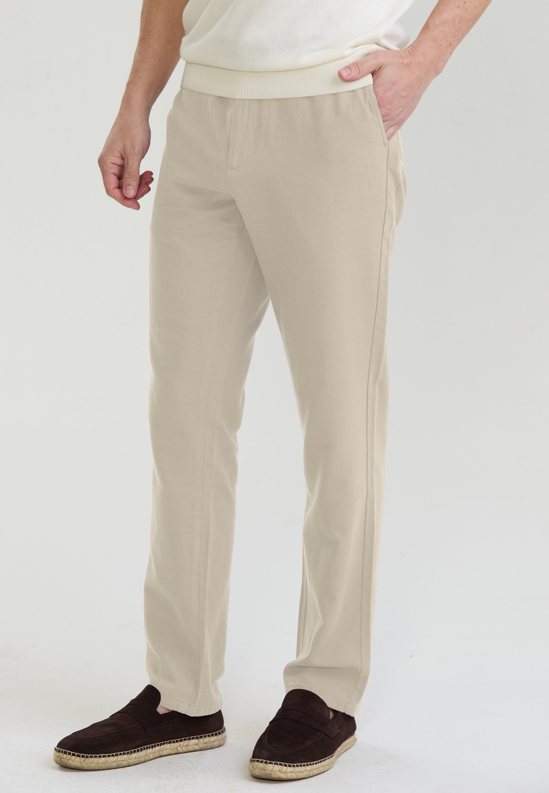 Erkek Pamuk-Keten Karışım Basic PantolonFelix HardyFHMPNT921-5