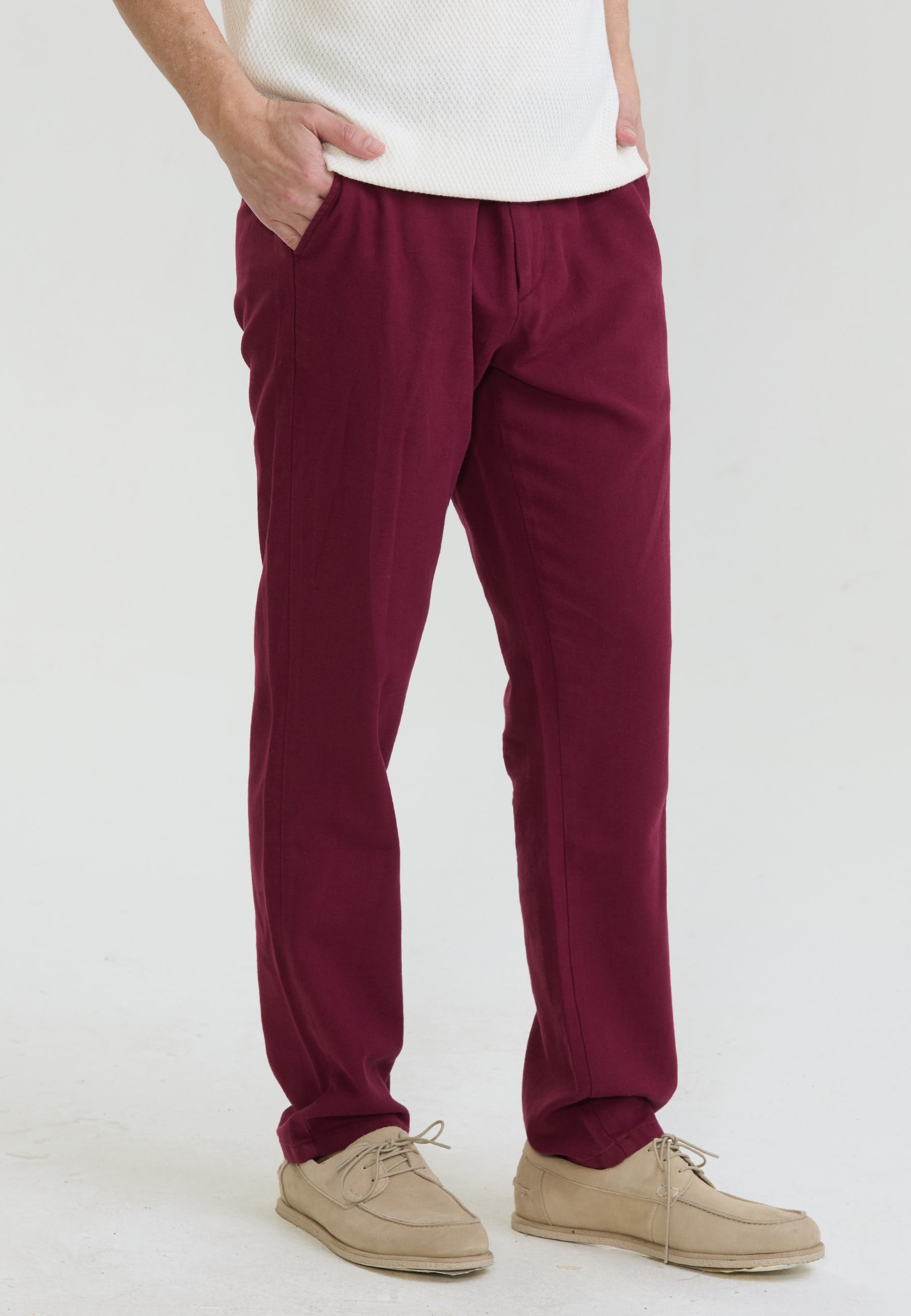 Erkek Pamuk-Keten Karışım Basic PantolonFelix HardyFHMPNT921-2