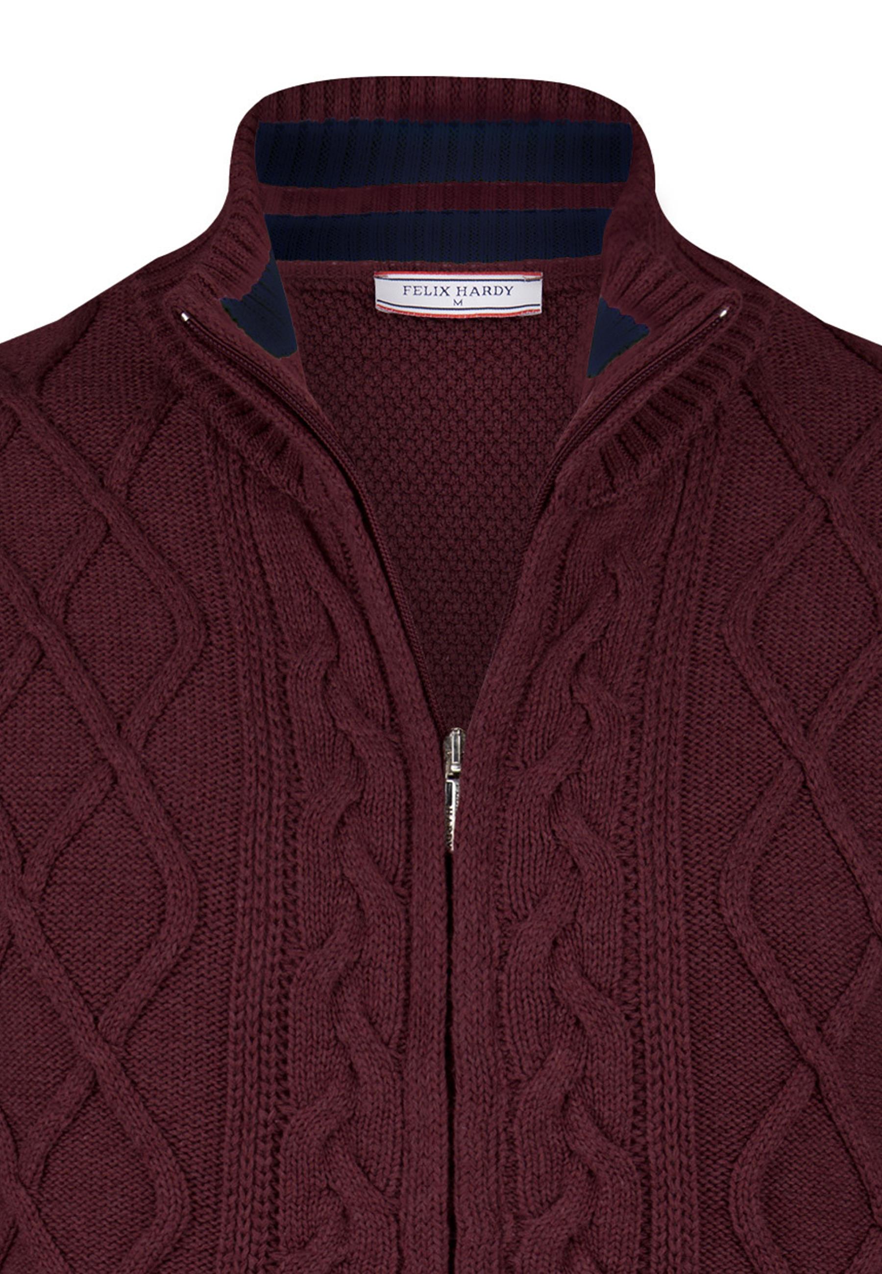 Erkek Tam Fermuarlı Hırka - BordoFelix HardyFHMCRD834-5