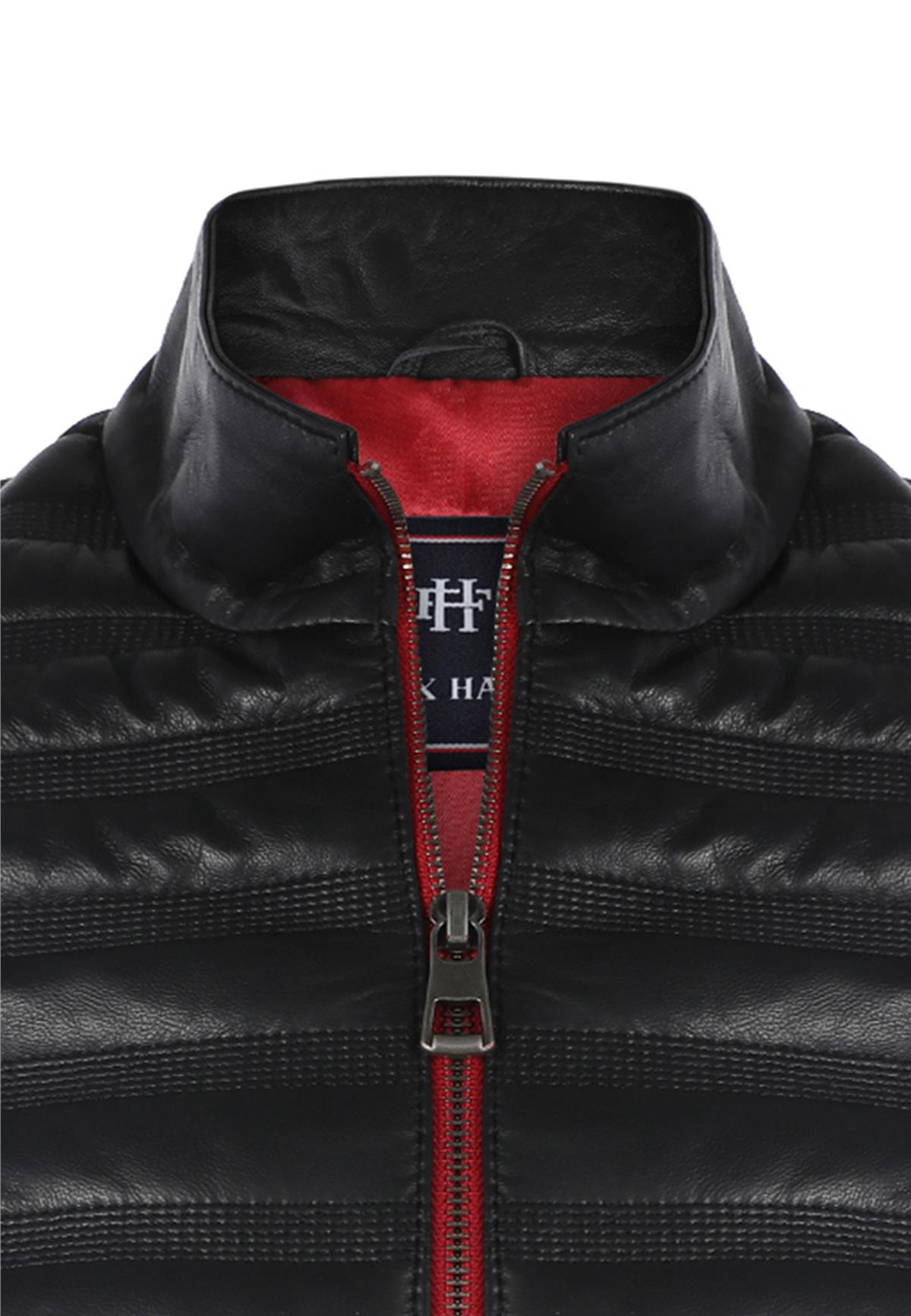 Felix Hardy Erkek Fermuar ve Cep Detaylı Hakiki Deri CeketFelix HardyFHMLJT2001-1