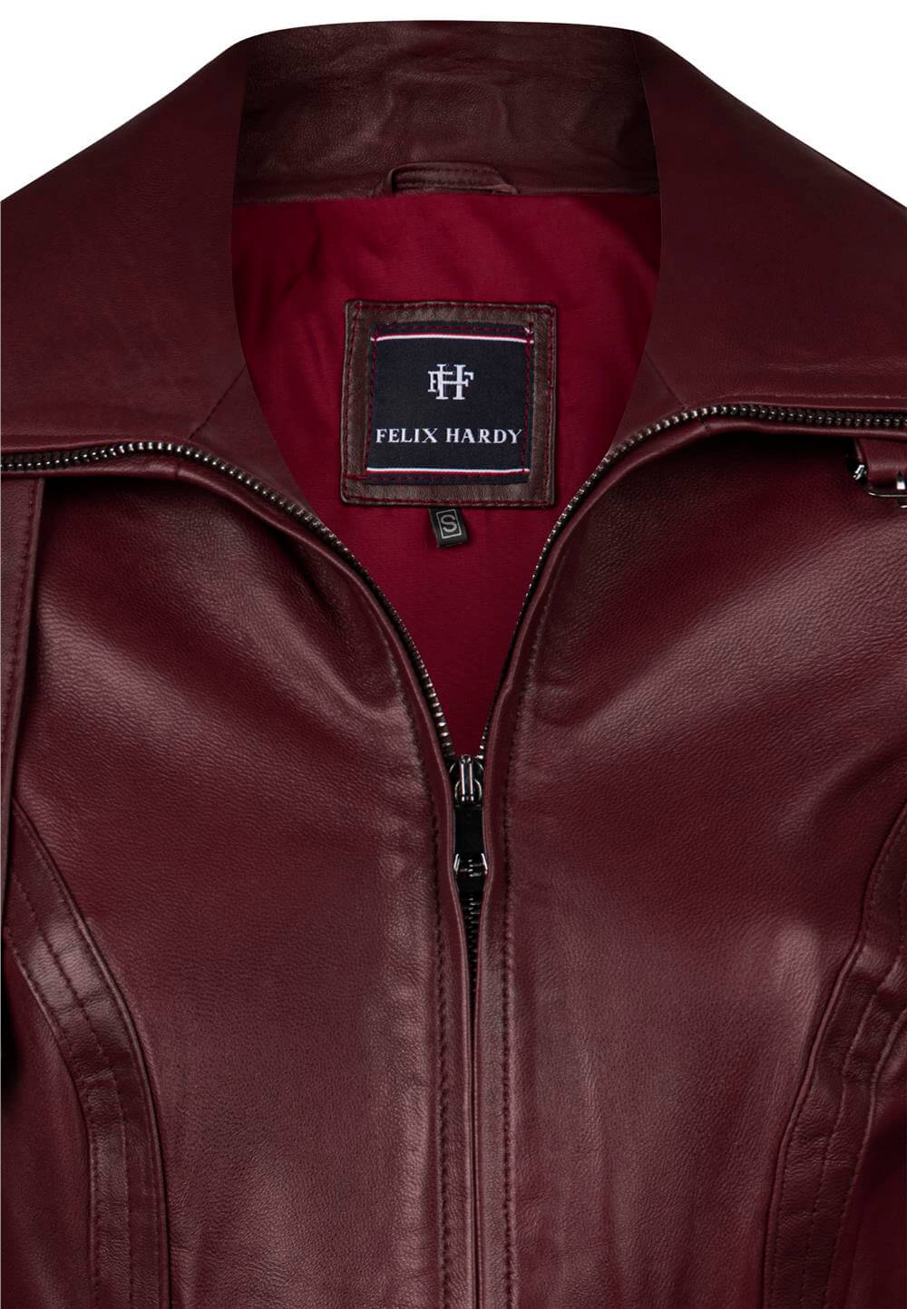 Kadın Bordo Kemerli-Deri CeketFelix HardyFHWLJT131-2