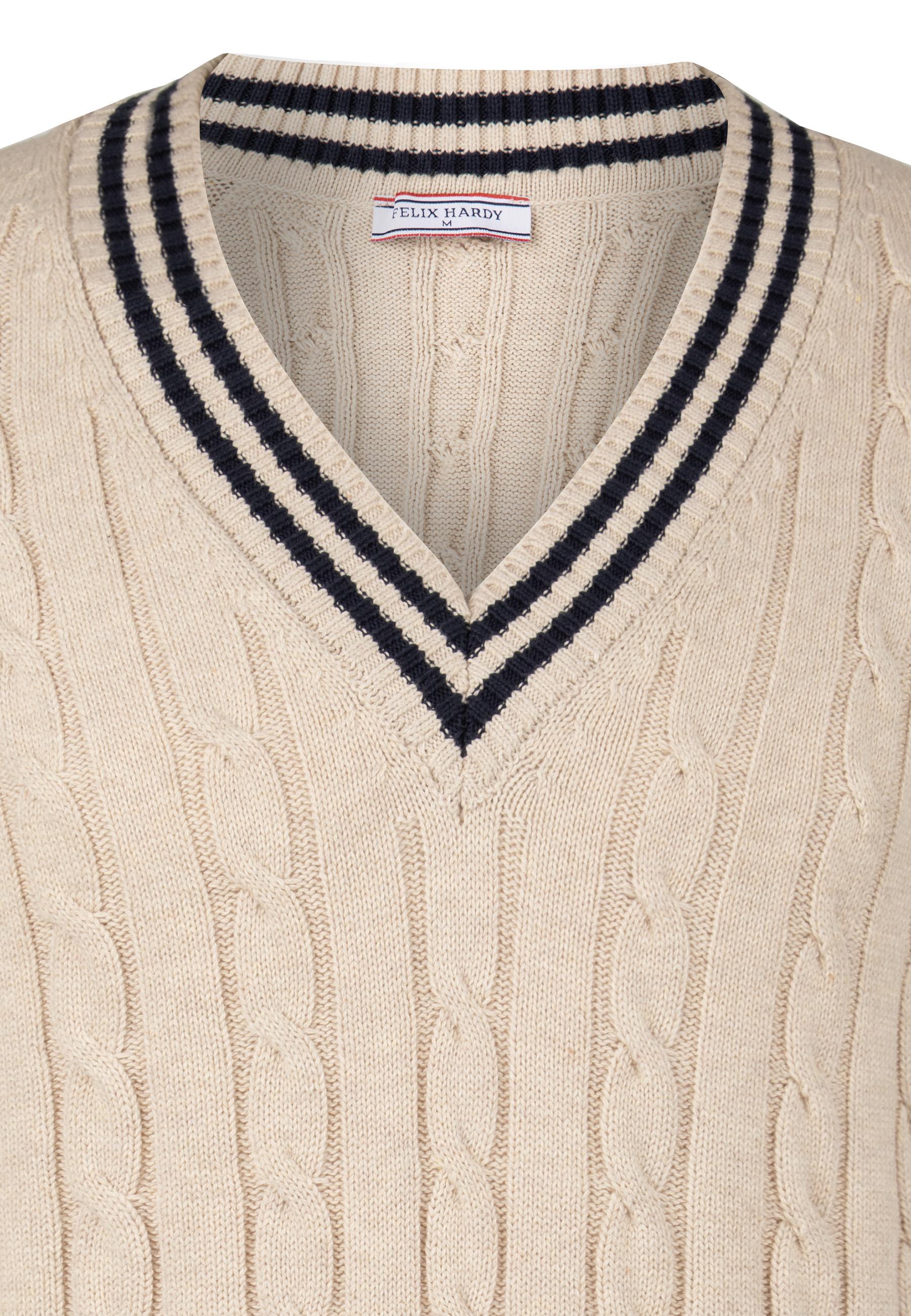 V Yaka Basic Örgü Desenli Kazak - BejFelix HardyFHMPLV857-3