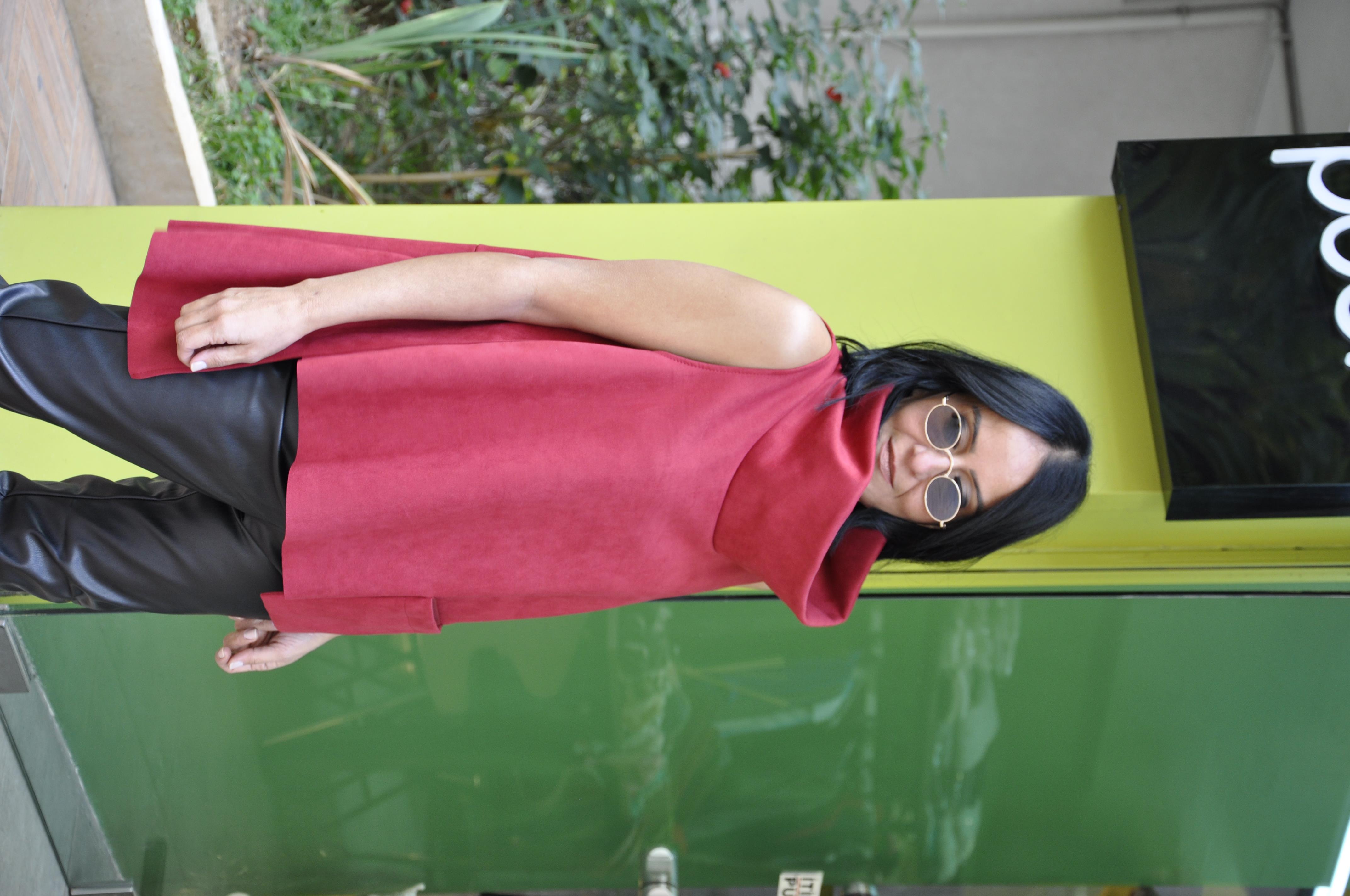 Bordo Nubuk Süveter