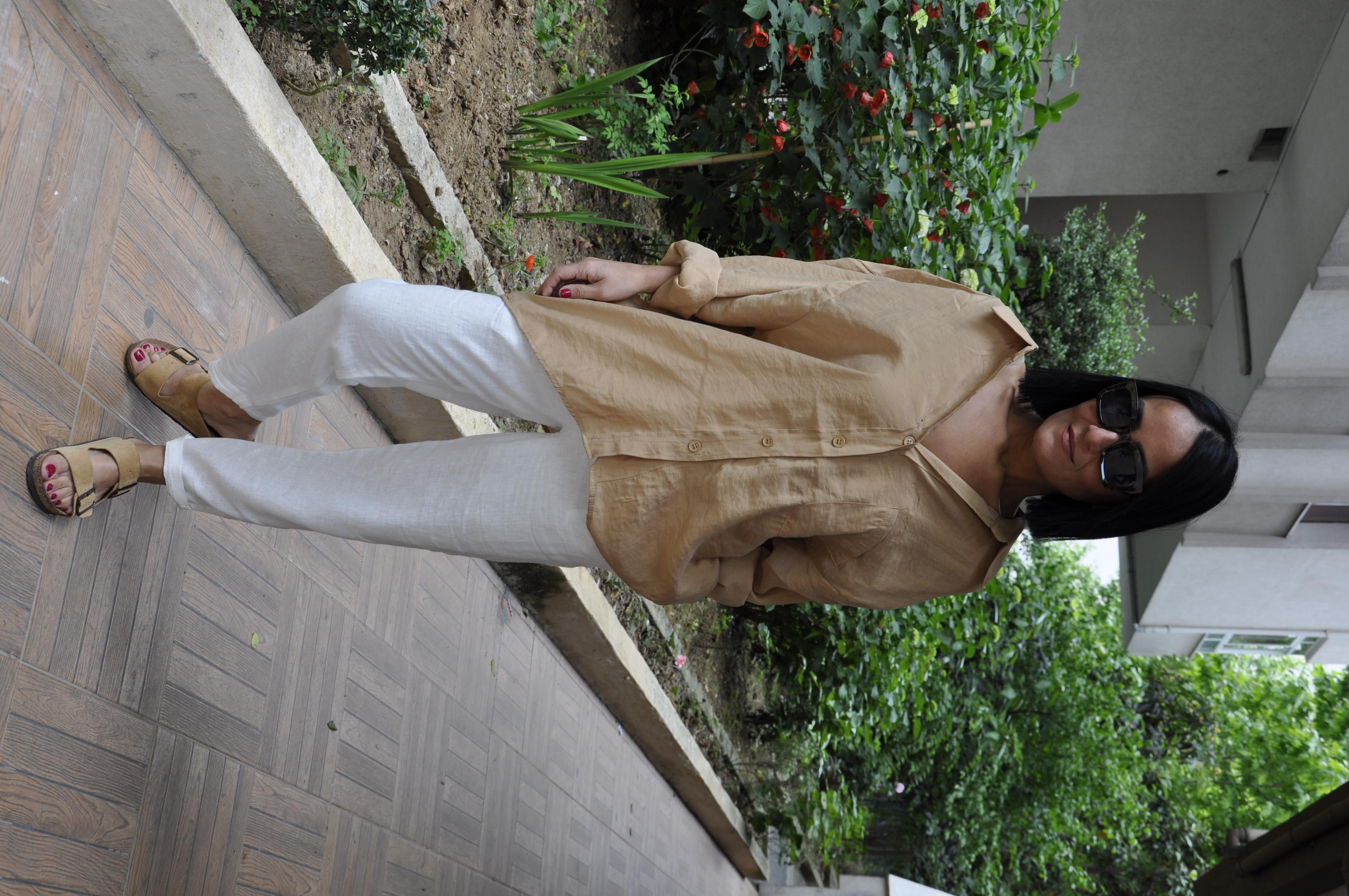 Camel Oversize Gömlek