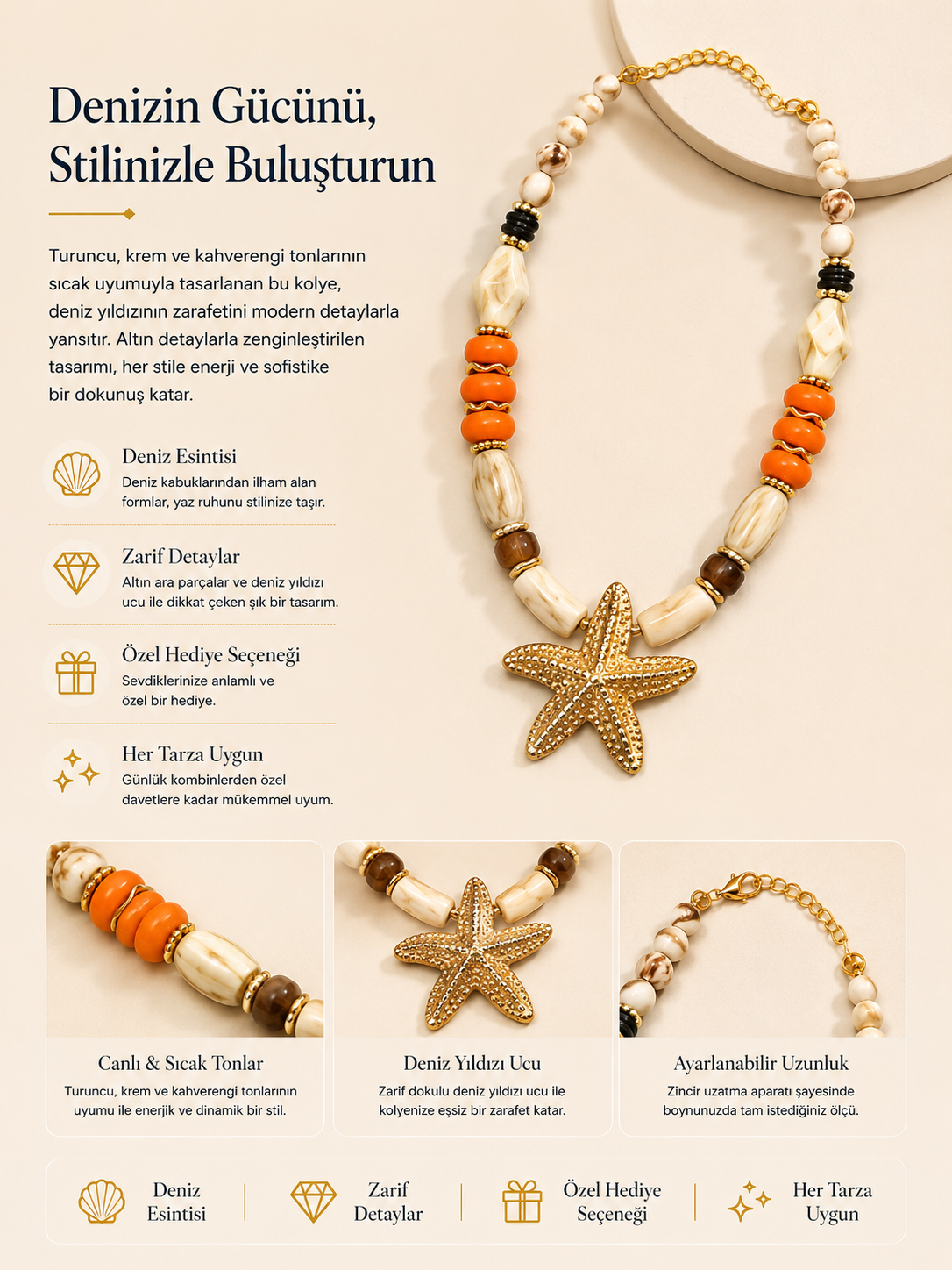 Charm Detaylı Çoklu Kolye