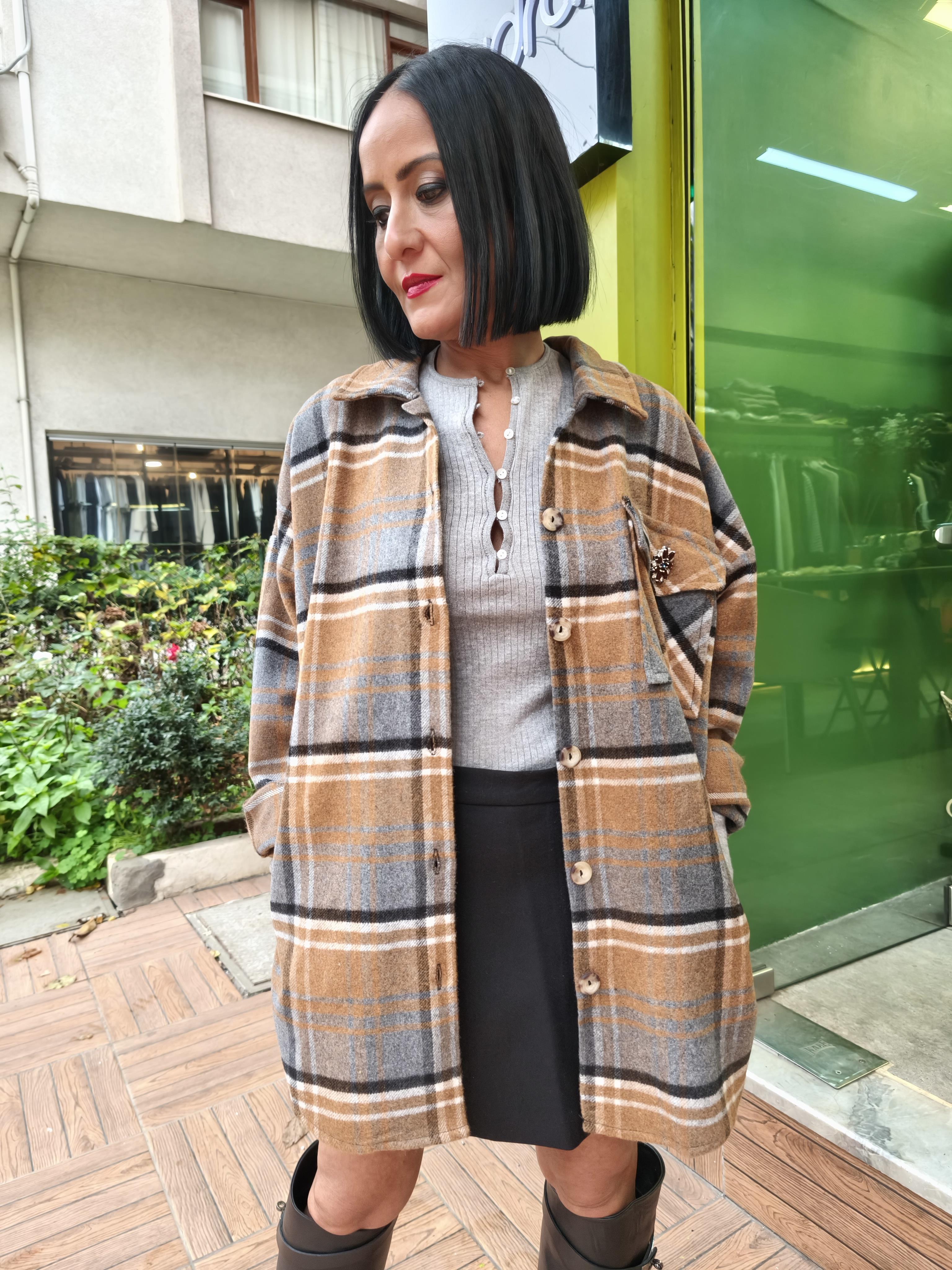 Hardal Ekose Ceket&Gömlek