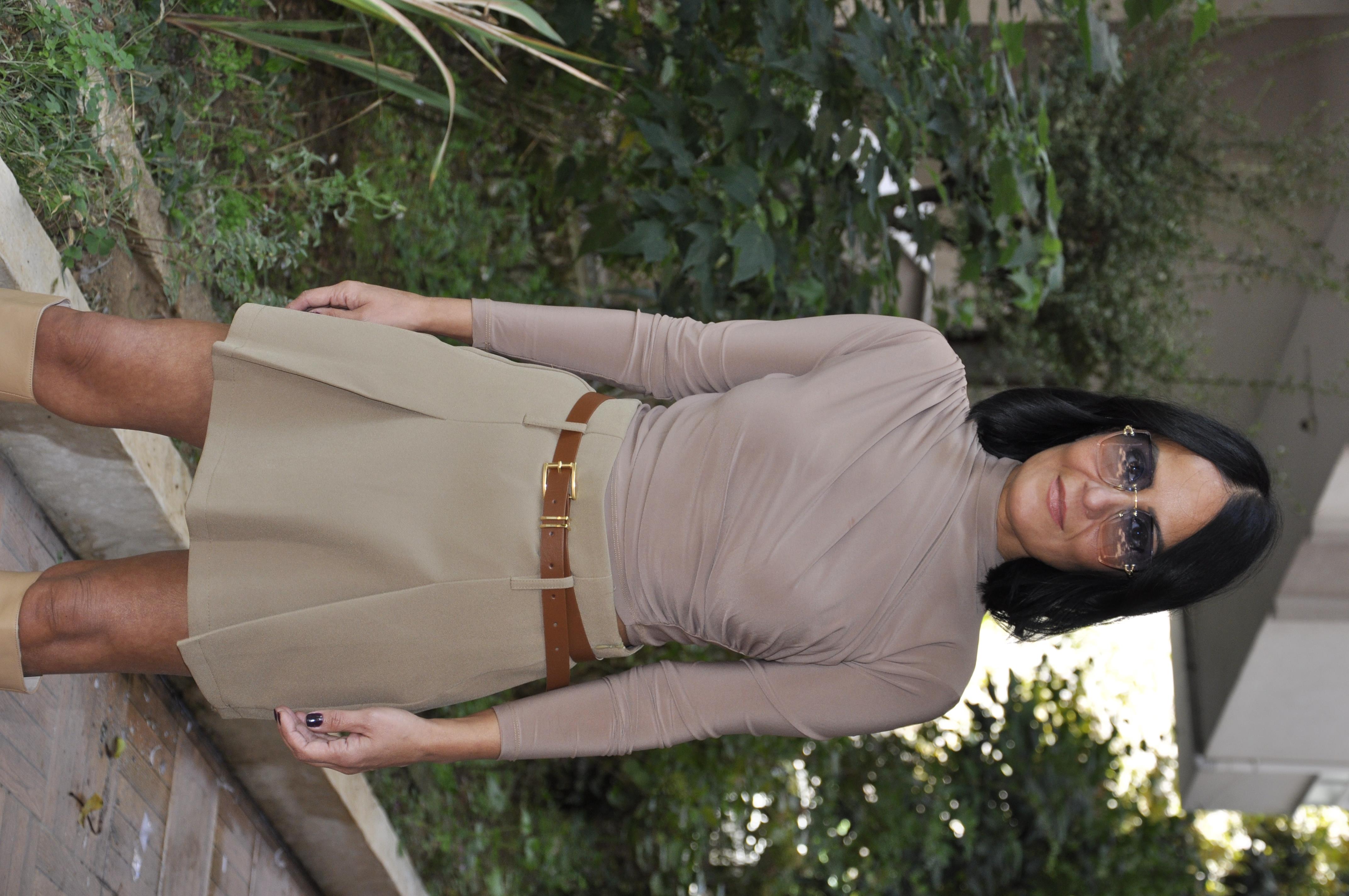 Olive Kemerli Şort Etek