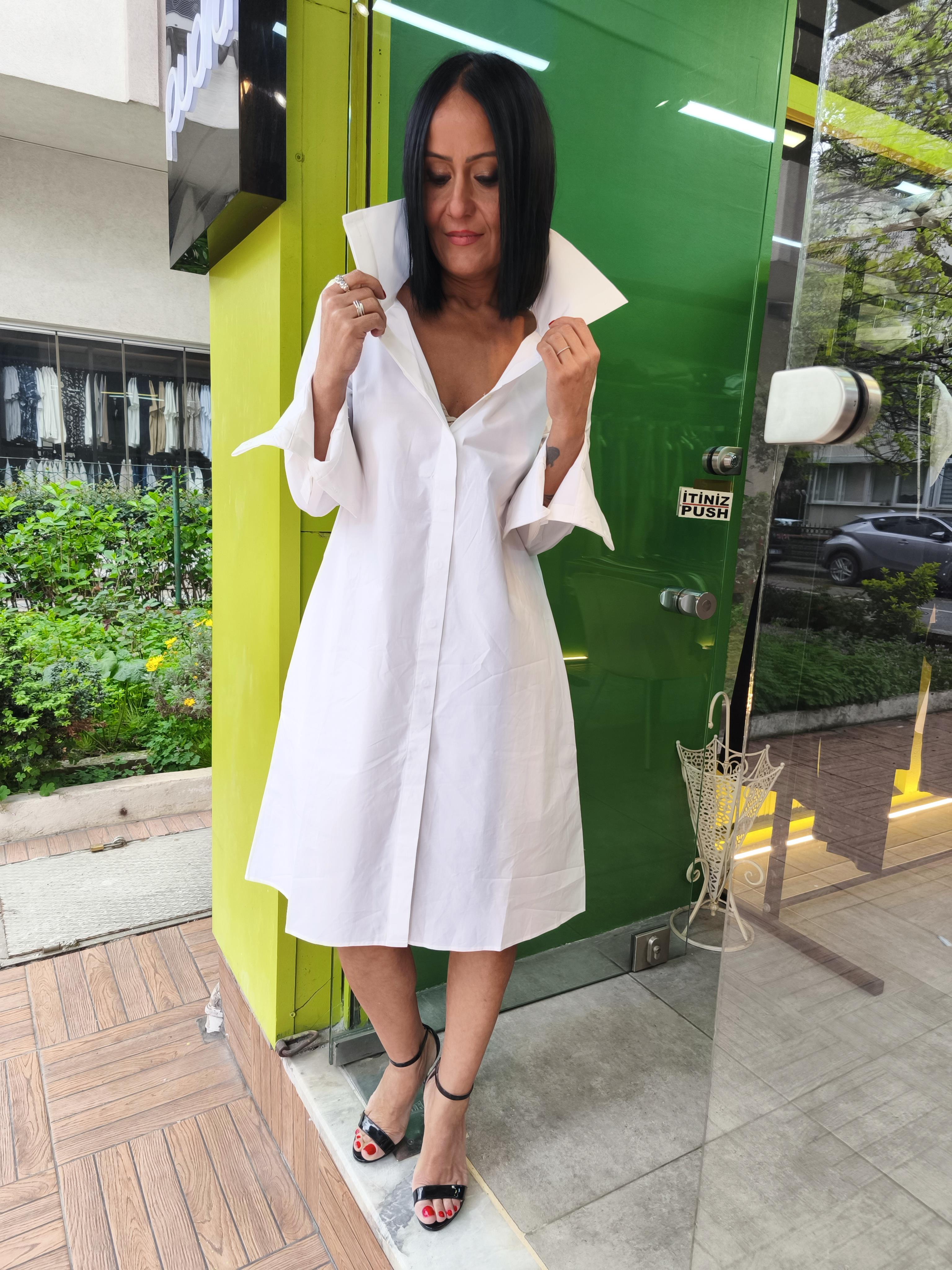 Orijinal Marka Dar Kesim Gömlek Elbise