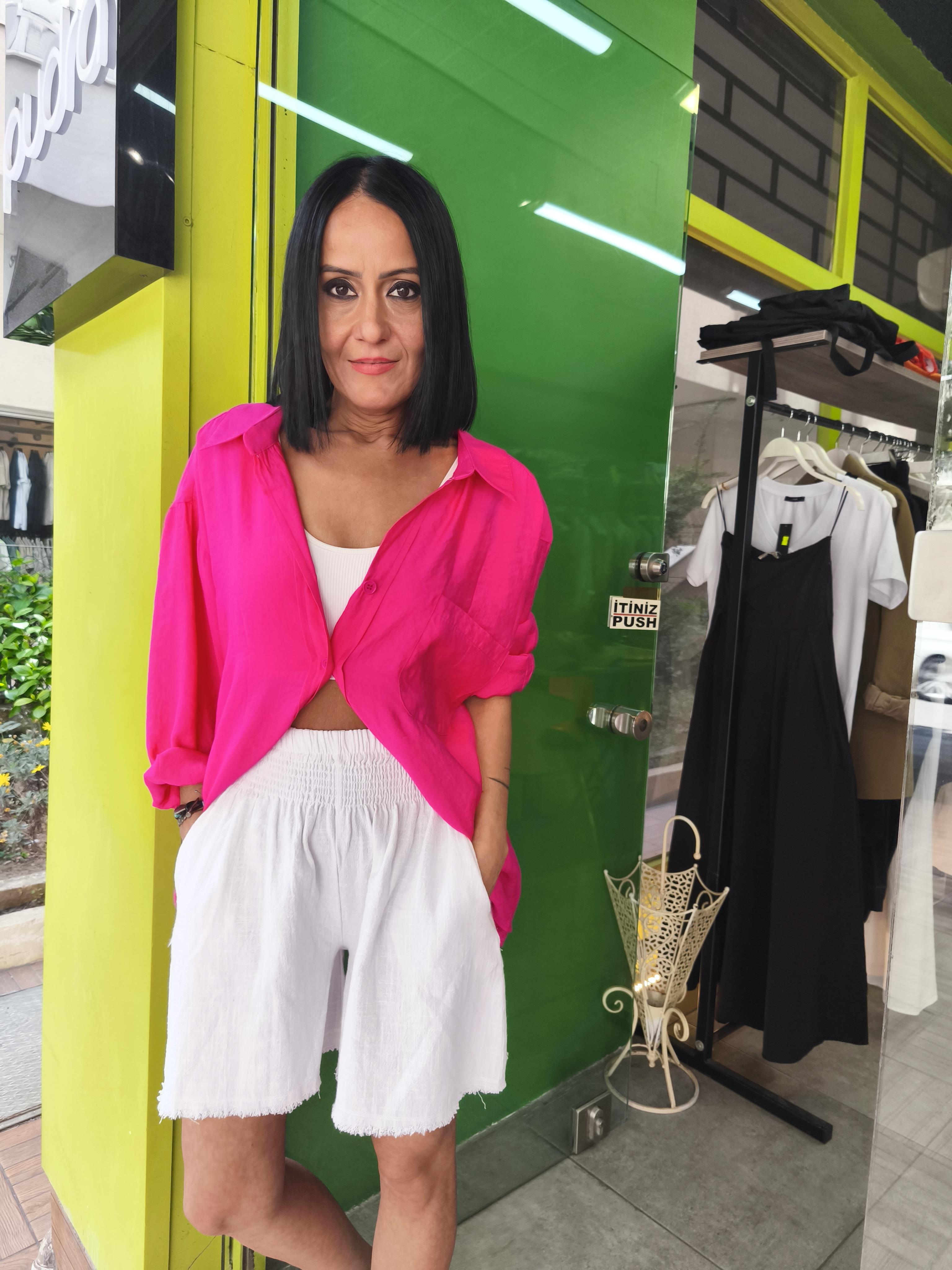 Pembe Oversize Gömlek