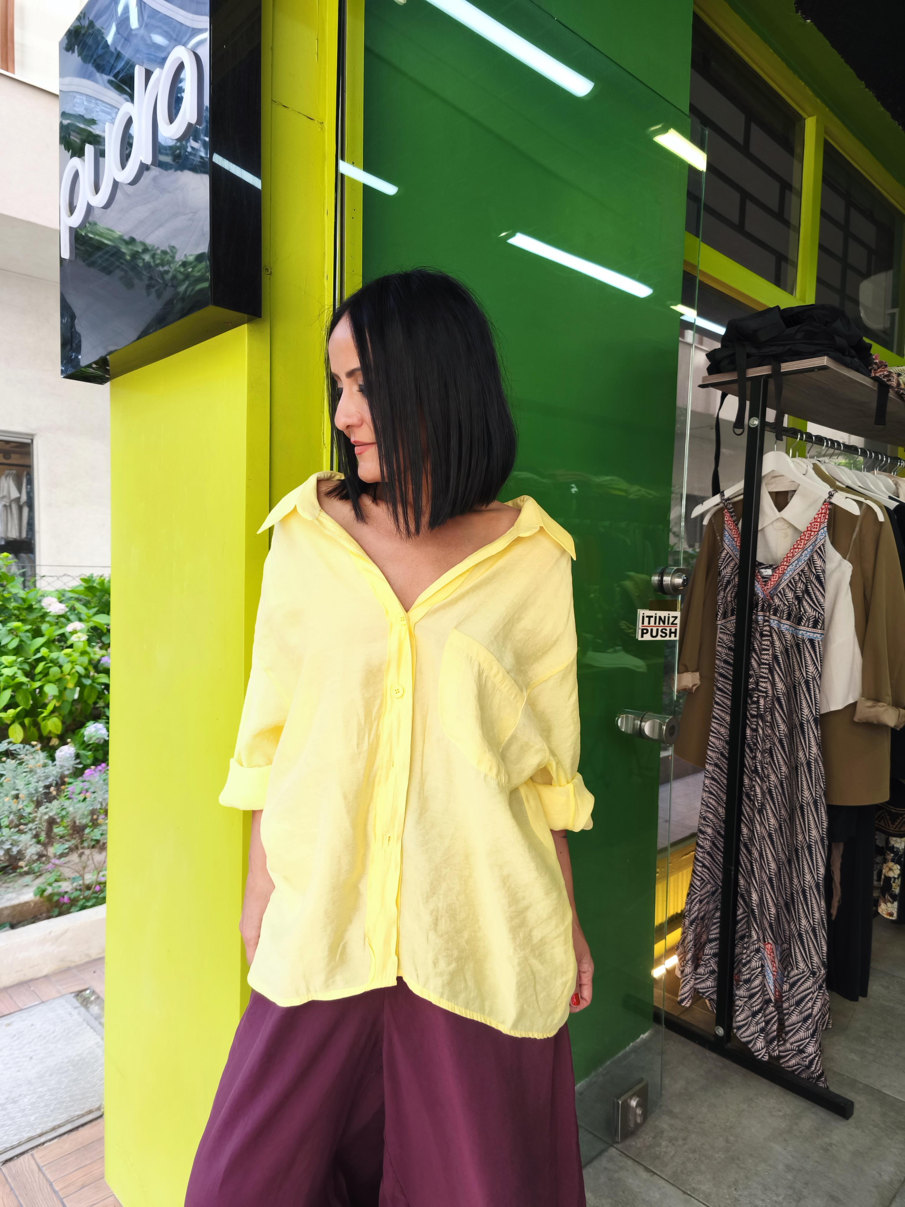 Sarı Oversize Gömlek